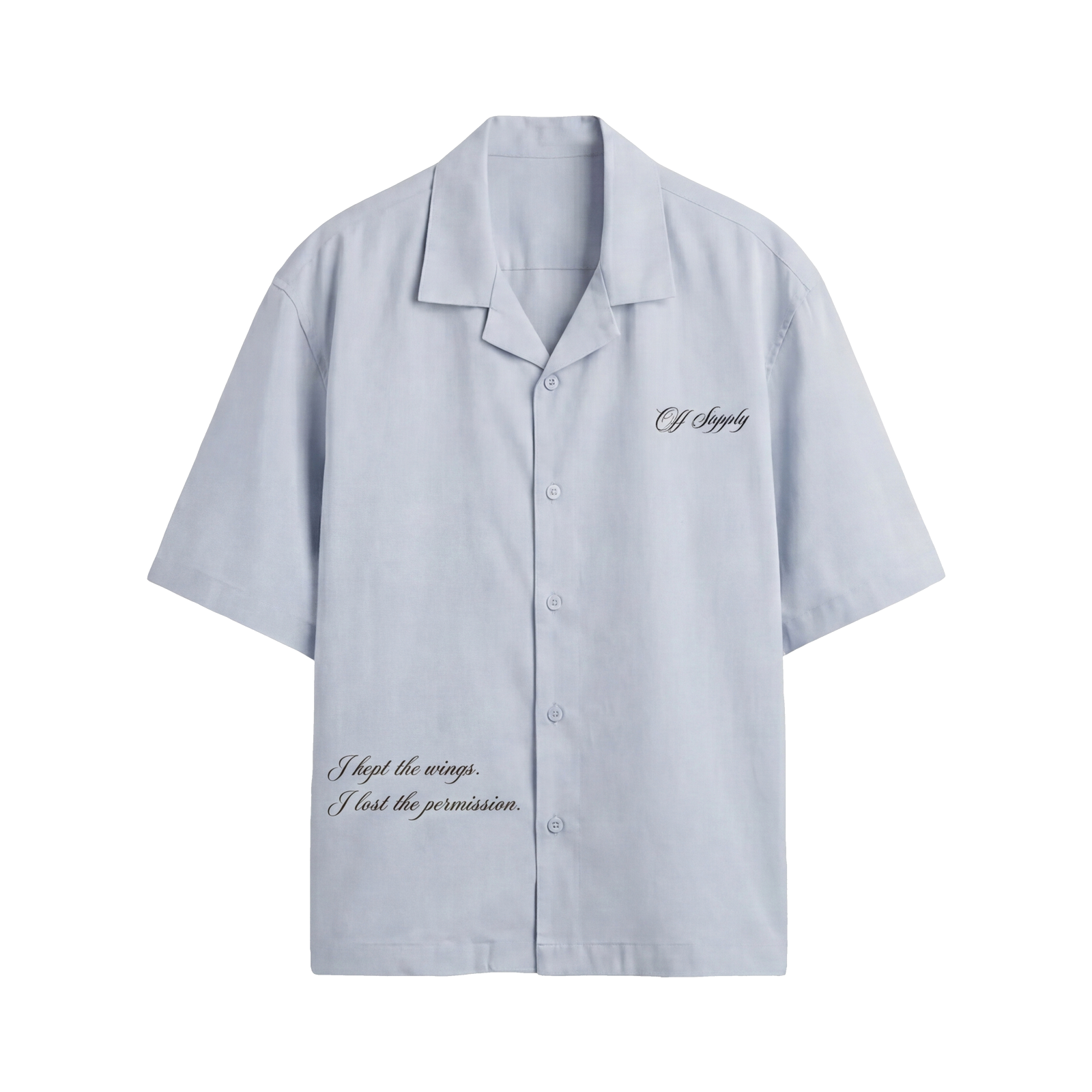 Off Supply Angelic Grey Bowling Shirt