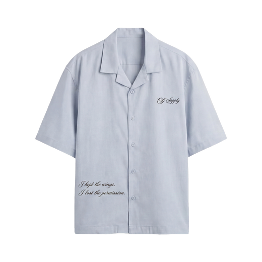 Off Supply Angelic Grey Bowling Shirt