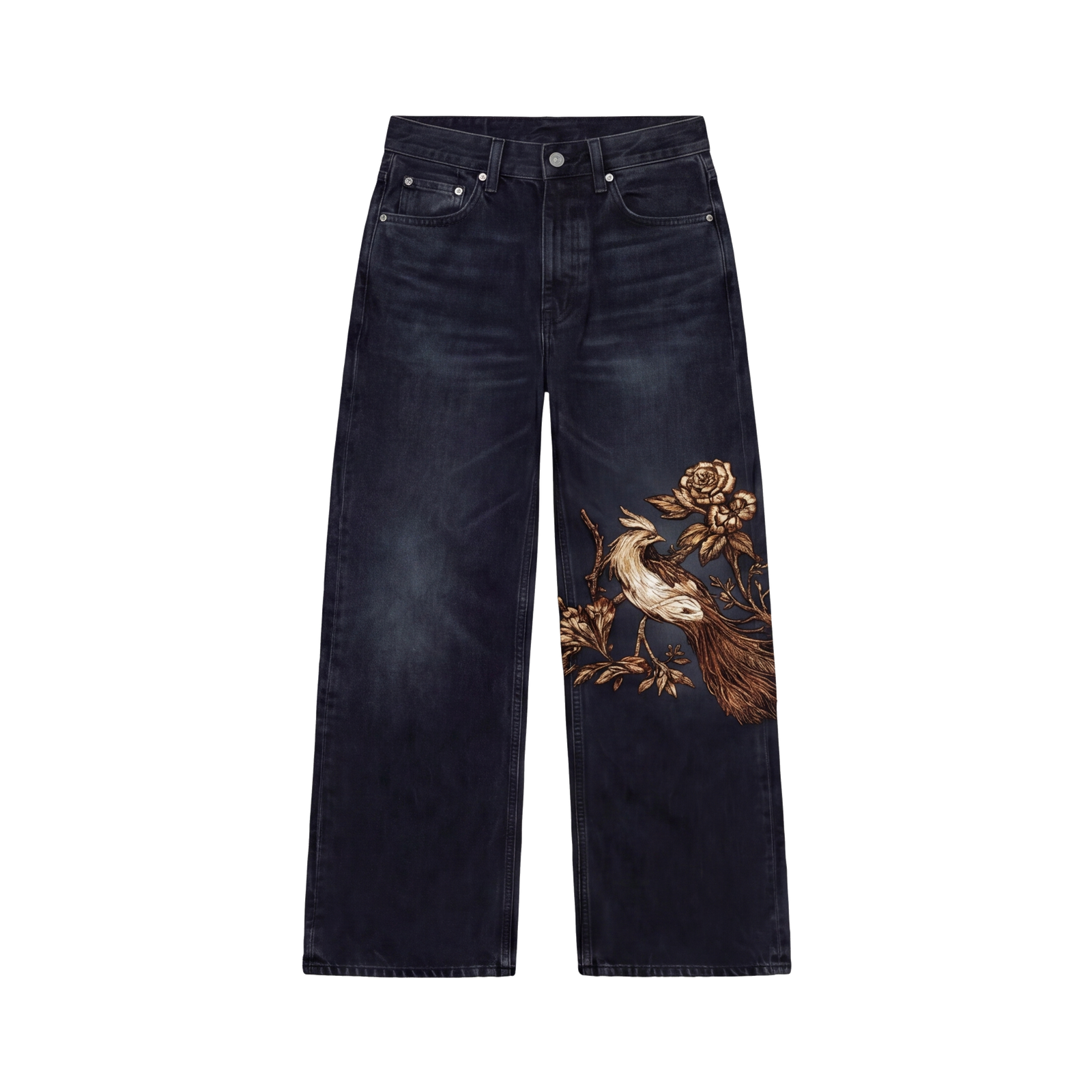 Off Supply Gilded Crane Embroidered Denim — Limited Edition