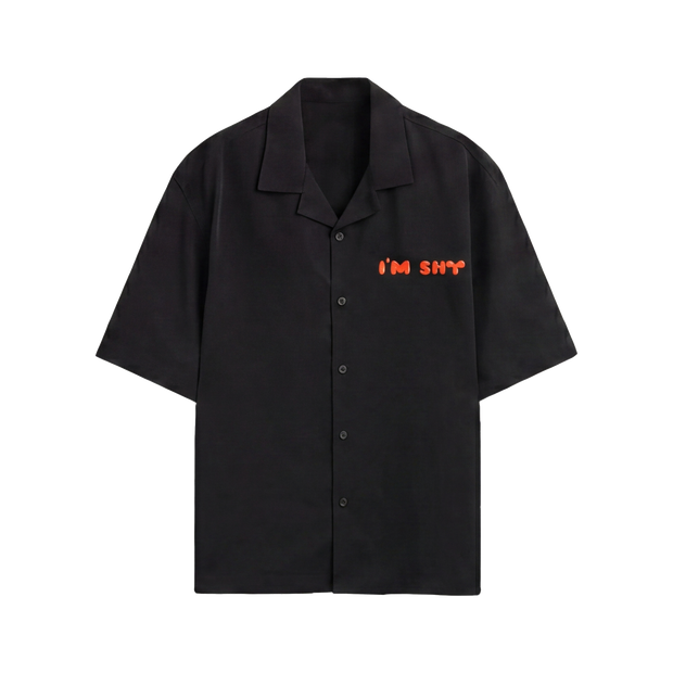 Off Supply Shy Bunny Black Bowling Shirt