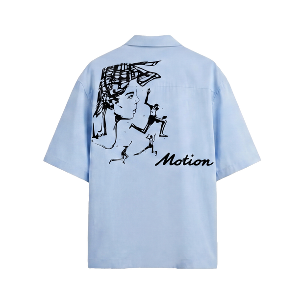Off Supply Motion Bowling Shirt - Ice Blue