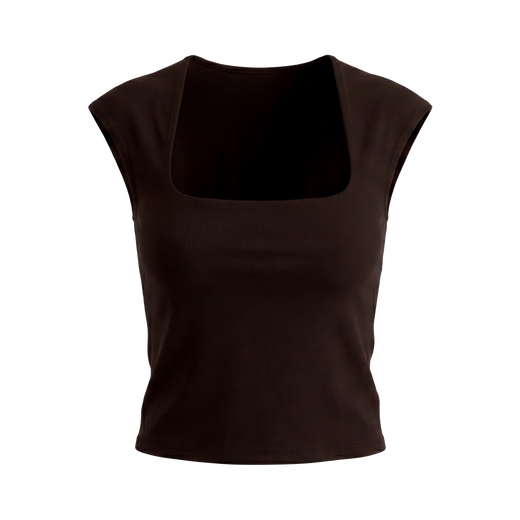 Off Supply Essence Brown Crop Top