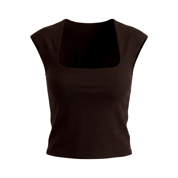 Off Supply Essence Brown Crop Top