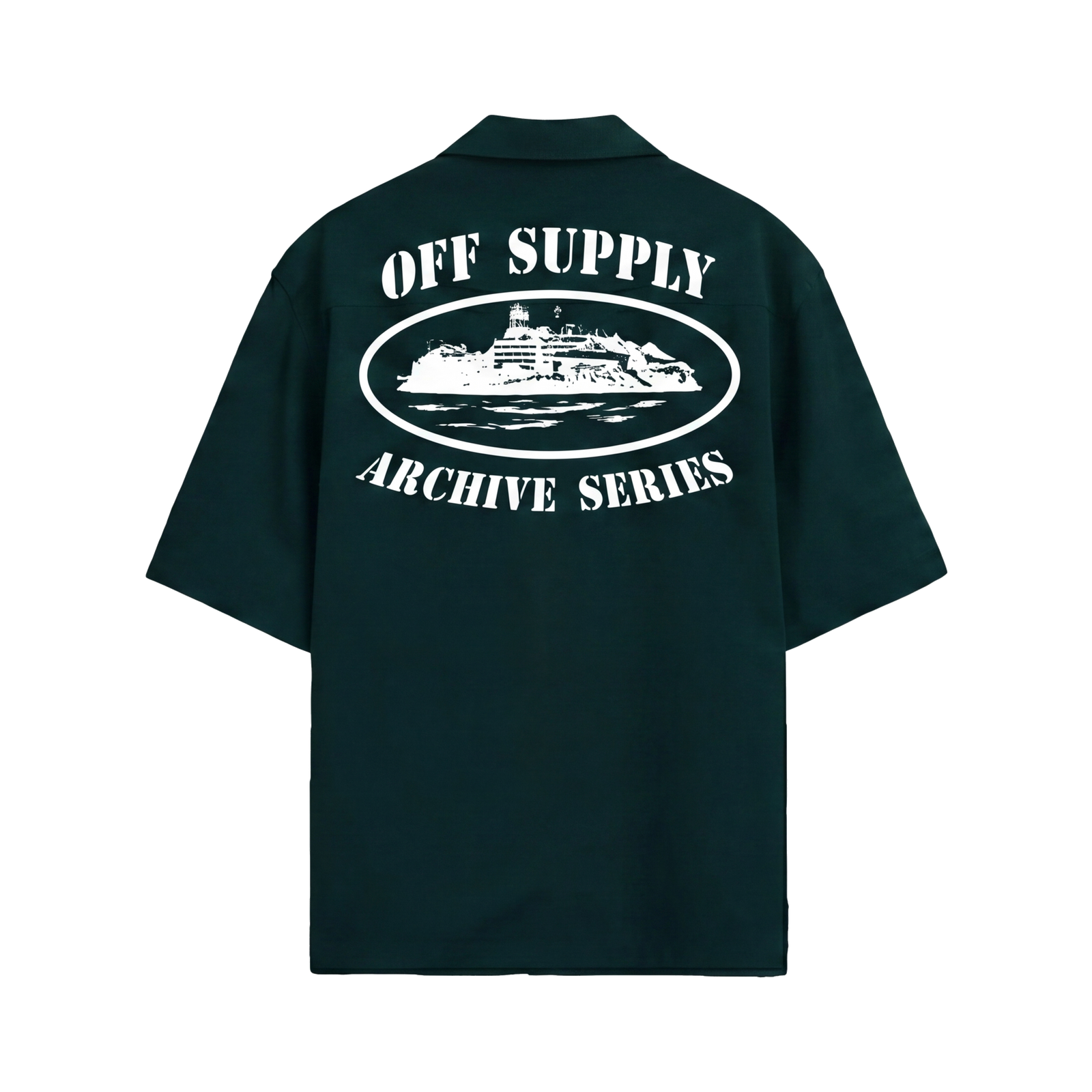 Off Supply Island Archive Bowling Shirt - Forest Green