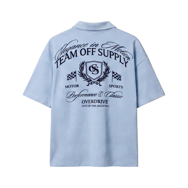 Off Supply Elegance In Motion Ice Blue Quarter Zip T-shirt