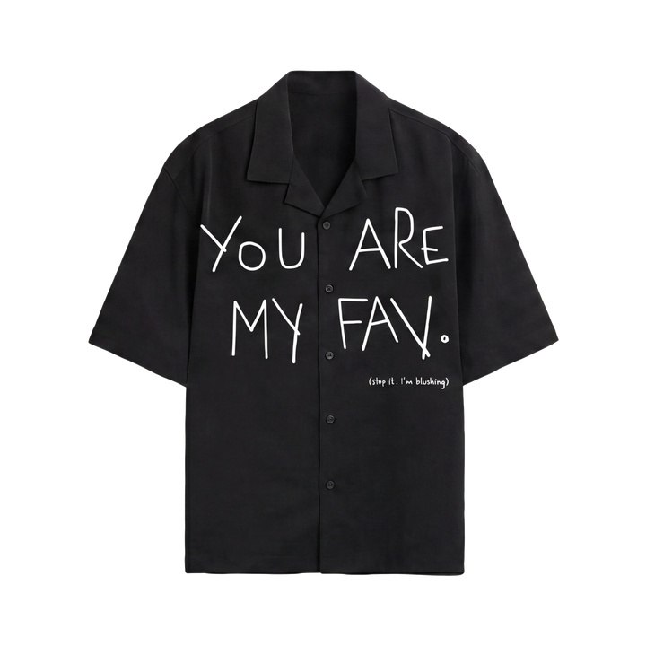 Off Supply Cupid_s Fav Black Bowling Shirt