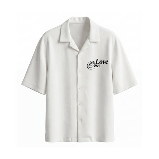 Off Supply Love One White Bowling Shirt