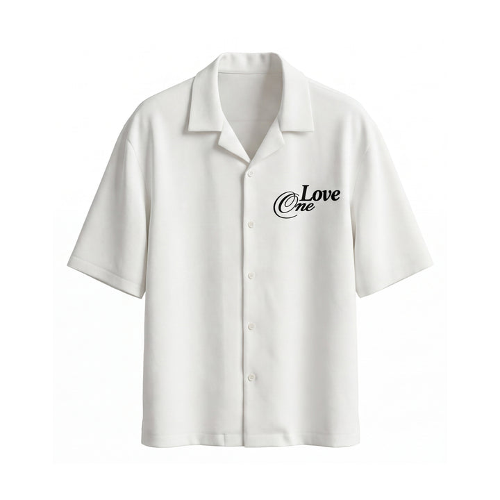 Off Supply Love One White Bowling Shirt
