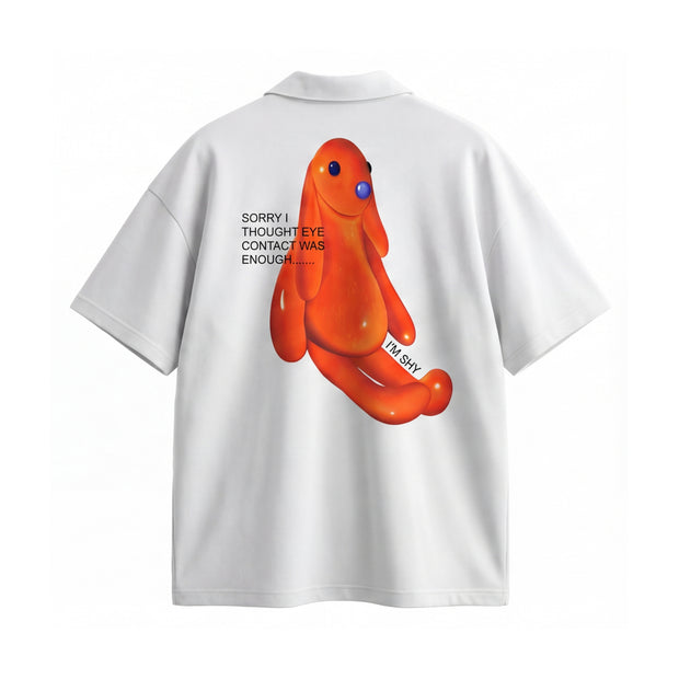 Off Supply Shy Bunny White Bowling Shirt