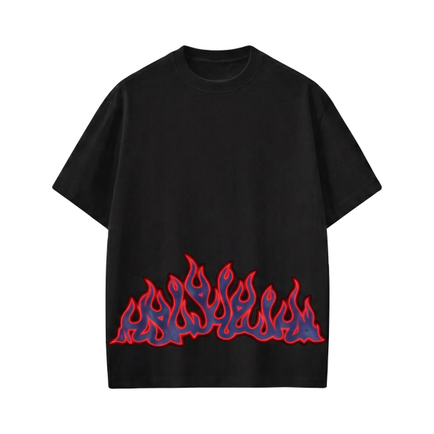 Off Supply Aurora Flames Statement T-shirt