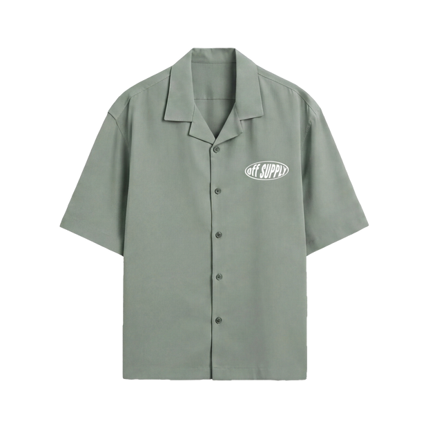 Off Supply Motion Dreams Sage Green Bowling Shirt