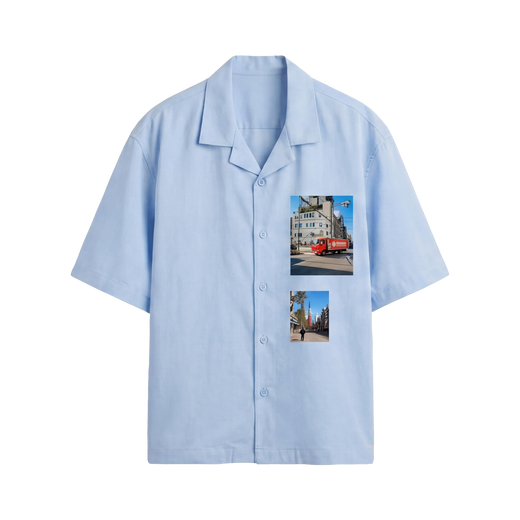 Off Supply In Transit Light Blue Bowling Shirt