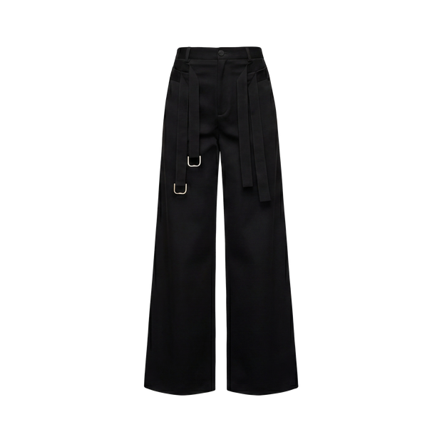 Off Supply Double Belted Wide Pants