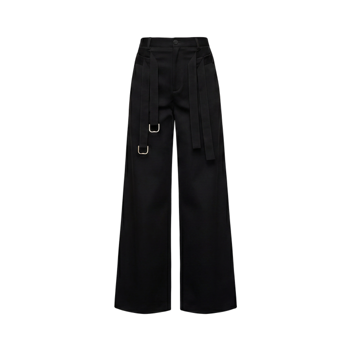 Off Supply Double Belted Wide Pants