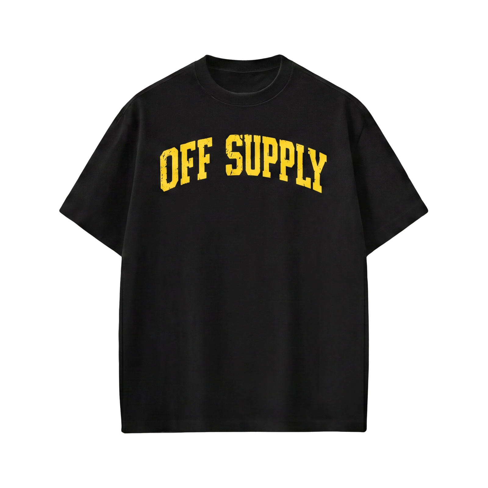 Off supply Varsity text Black T-shirt