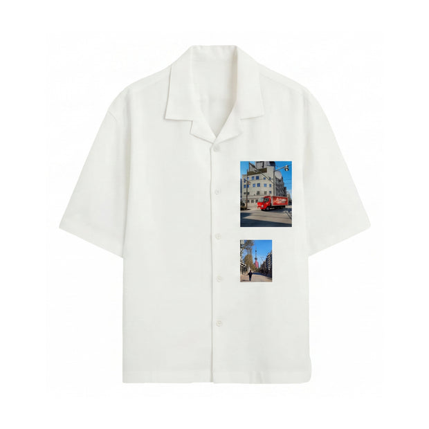 Off Supply In Transit White Bowling Shirt