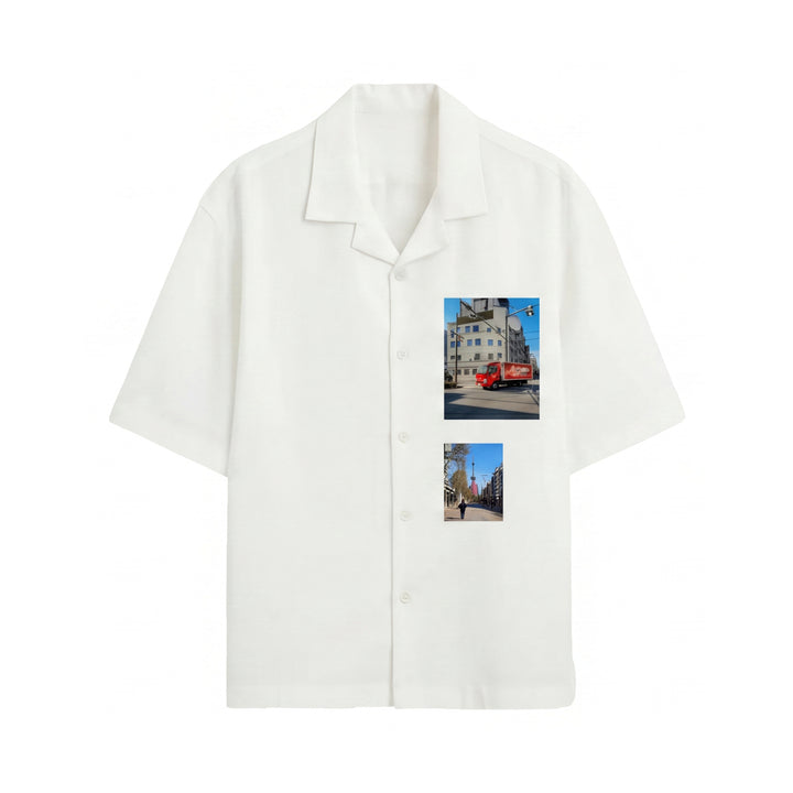 Off Supply In Transit White Bowling Shirt