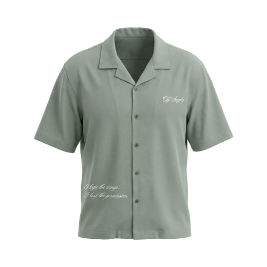 Off Supply Angelic Sage Green Bowling Shirt