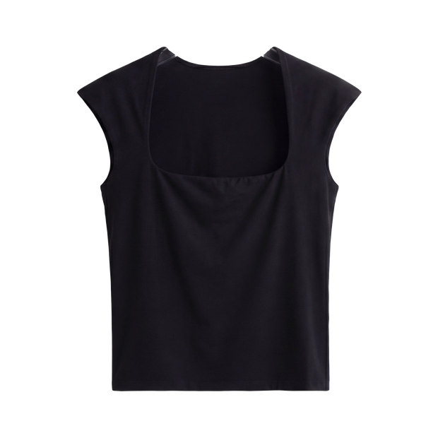 Off Supply Essence Black Crop Top