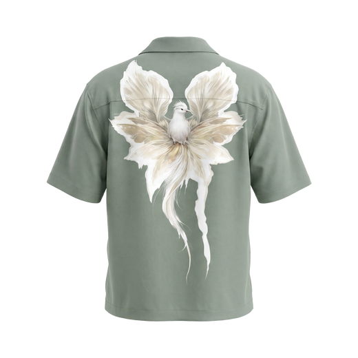 Off Supply Angelic Sage Green Bowling Shirt