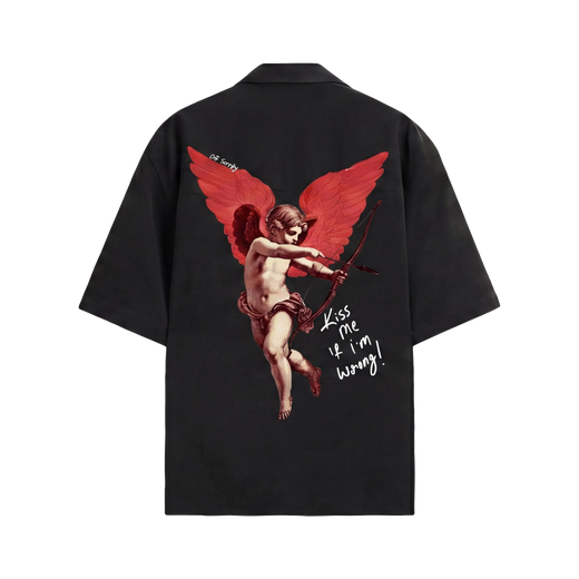 Off Supply Cupid_s Fav Black Bowling Shirt