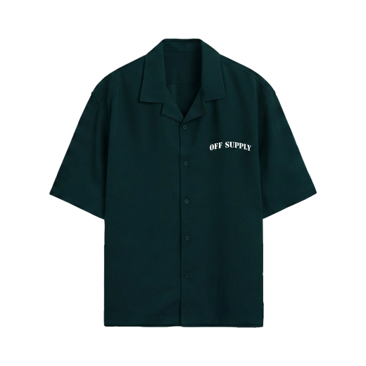 Off Supply Island Archive Bowling Shirt - Forest Green