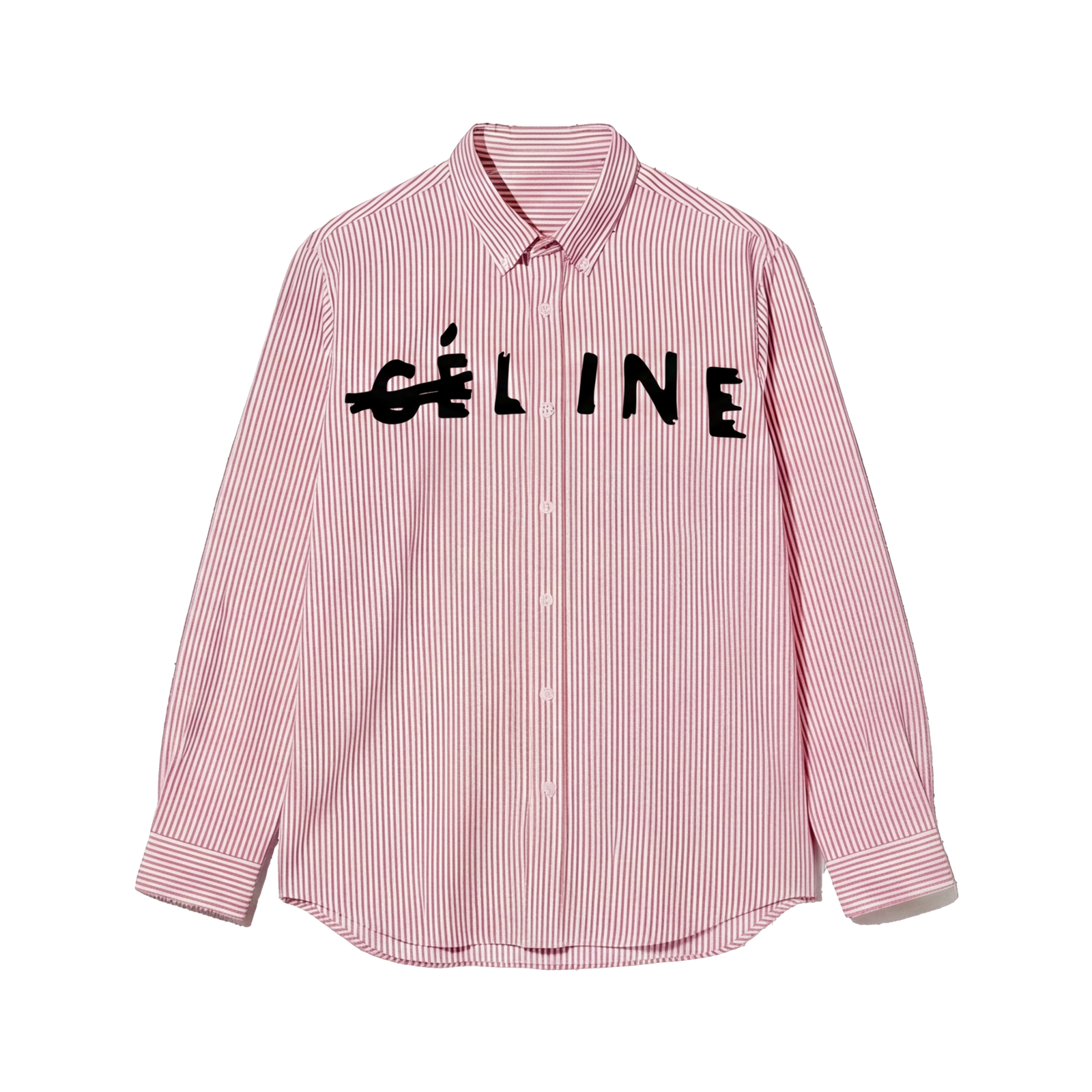 Off Supply Line Up Pink Striped Shirt