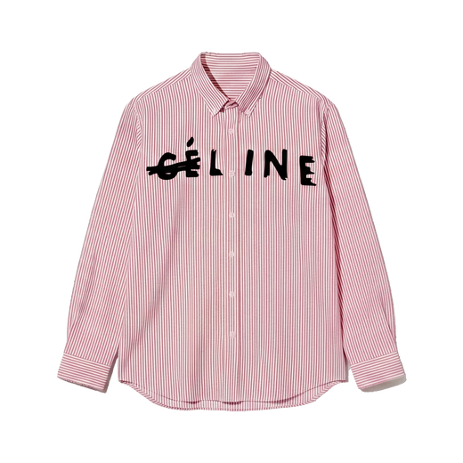 Off Supply Line Up Pink Striped Shirt