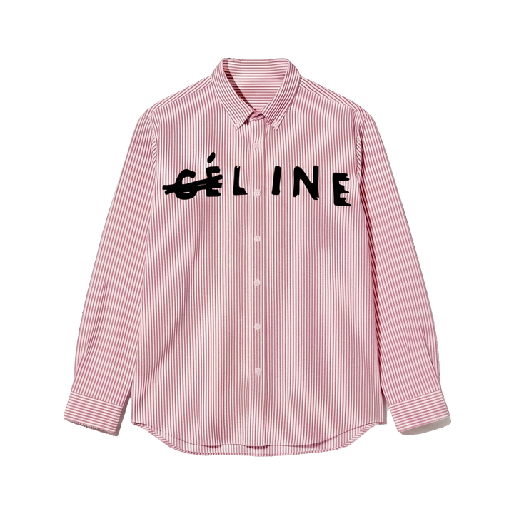 Off Supply Line Up Pink Striped Shirt
