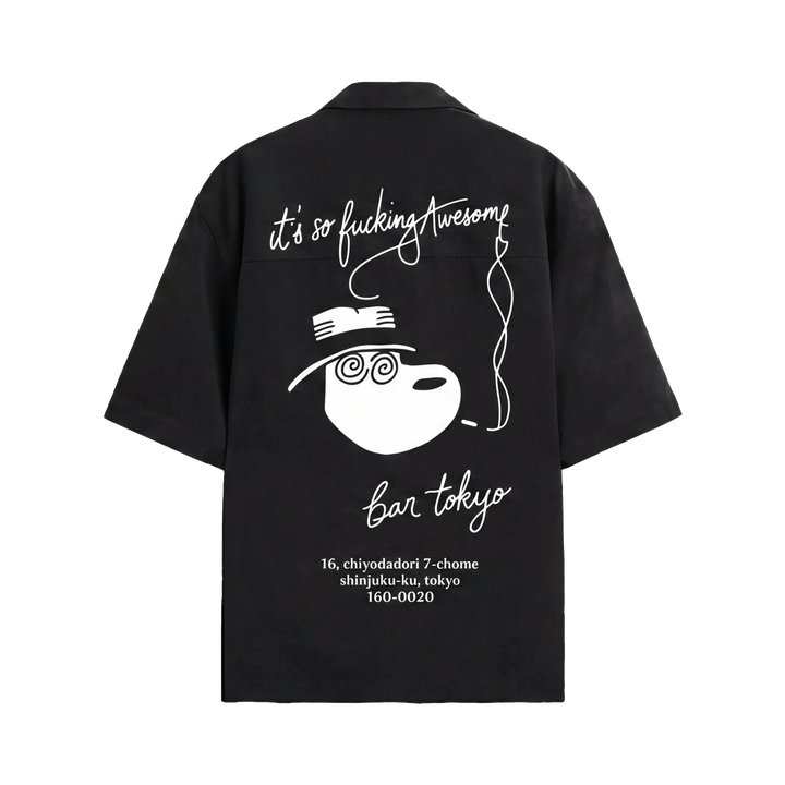 Off Supply Bar Tokyo Black Bowling Shirt