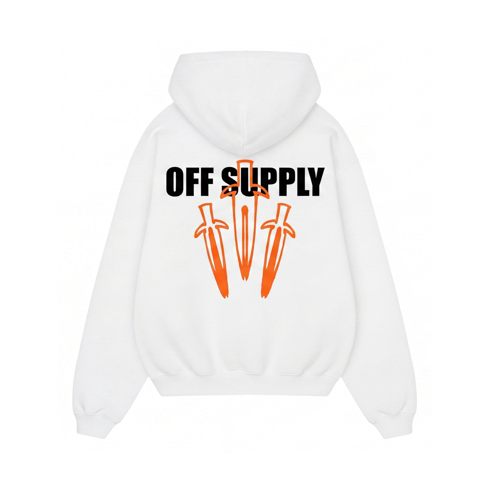 Off supply Orange Dagger white Hoodie