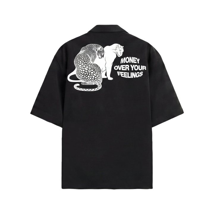 Off Supply Money Over Feelings Bowling Shirt - Black