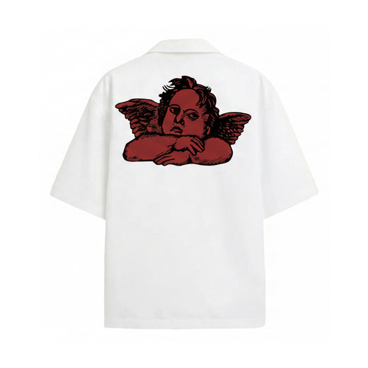 Off Supply Lost In Thoughts White Bowling Shirt