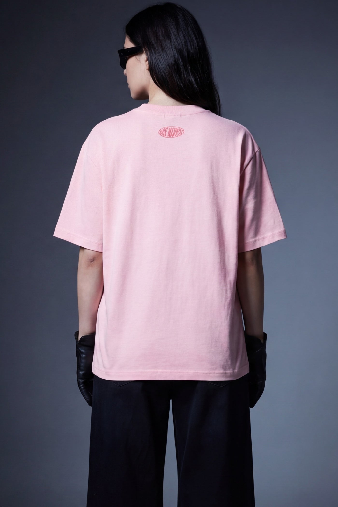 stay-pawsitive-off-supply-pink-t-shirt model back